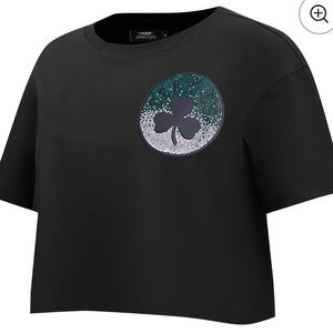Women's Boston Celtics Pro Standard Black Jewels Boxy Cropped T-Shirt